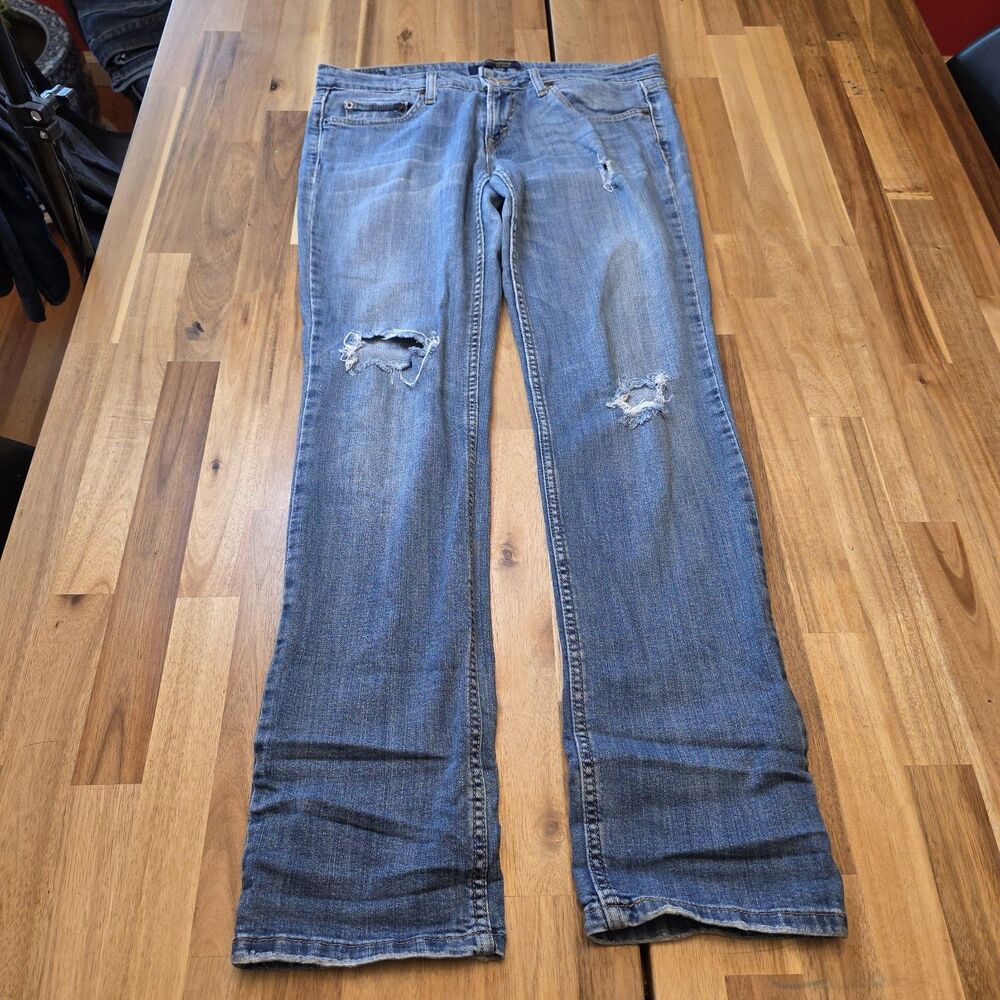 Levi’s 524 Too Superlow Juniors 9M Low Rise Bootcut Distressed Y2K Jeans